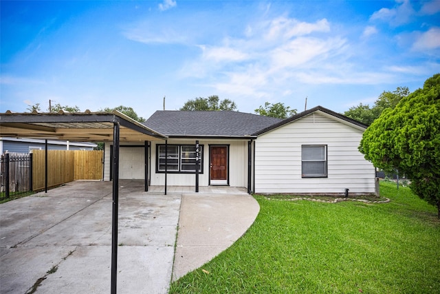 5419 Firefly Ave, Houston, TX 77017 - single story home featuring an attached garage, driveway, a carport, and roof with shingles