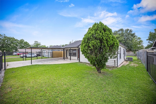 5419 Firefly Ave, Houston, TX 77017 - view of front of house featuring a patio, a fenced backyard, and driveway