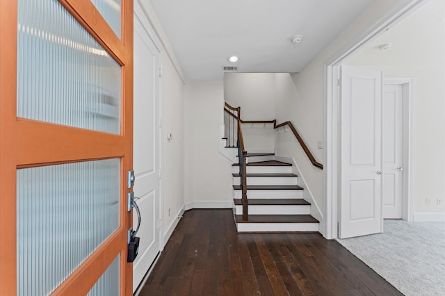 9635 Riddlewood Ln, Houston, TX 77025 - foyer entrance with stairs and wood-type flooring
