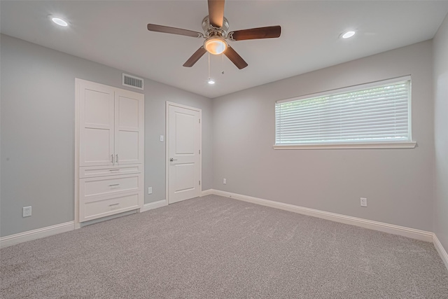 4414 Lemac Dr, Houston, TX 77096 - unfurnished bedroom featuring carpet floors, recessed lighting, and a ceiling fan