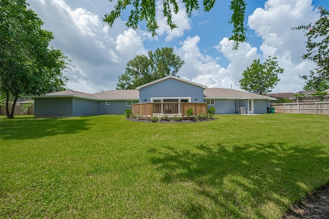 4414 Lemac Dr, Houston, TX 77096 - rear view of house with a wooden deck