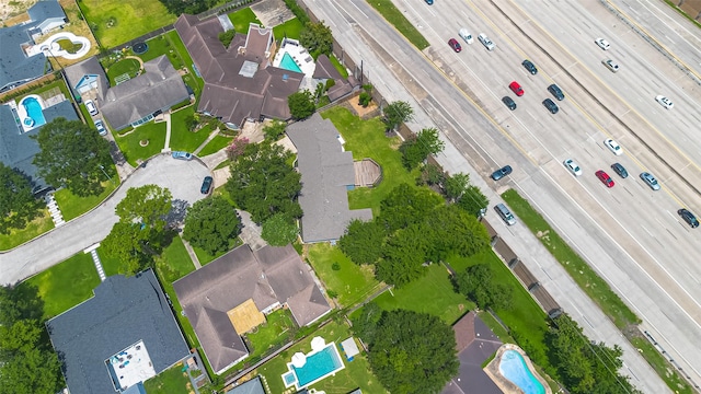 4414 Lemac Dr, Houston, TX 77096 - aerial view of residential area featuring a major roadway and a pool