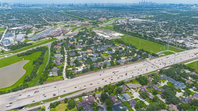 4414 Lemac Dr, Houston, TX 77096 - aerial overview of property's location featuring a highway and nearby urban area