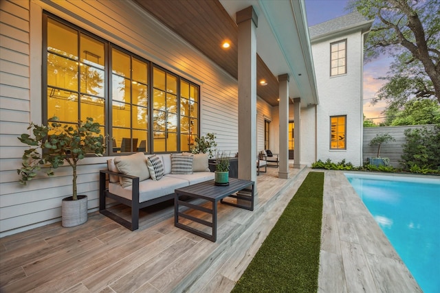 523 E 23rd St, Houston, TX 77008 - wooden deck featuring an outdoor living space
