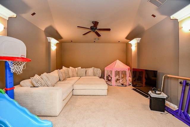 29011 Oldfield Ct, Katy, TX 77494 - cinema featuring a ceiling fan and carpet