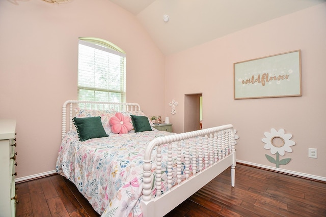 29011 Oldfield Ct, Katy, TX 77494 - bedroom with hardwood / wood-style floors and lofted ceiling