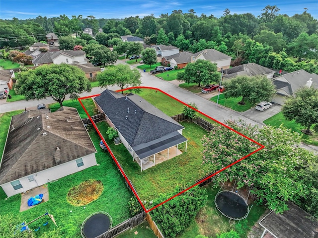11703 Elizabeth Ct, Pinehurst, TX 77362 - aerial perspective of suburban area with property parcel outlined