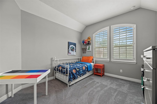 27410 Villa Mountain Ct, Fulshear, TX 77441 - bedroom with vaulted ceiling and carpet