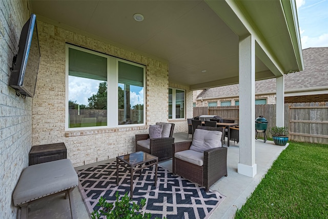 21031 Secretariat Meadow Ln, Tomball, TX 77377 - view of patio / terrace with an outdoor hangout area and grilling area