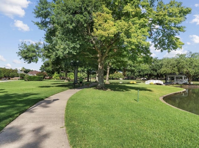 5411 Davids Bend Dr, Sugar Land, TX 77479 - surrounding community featuring a lawn