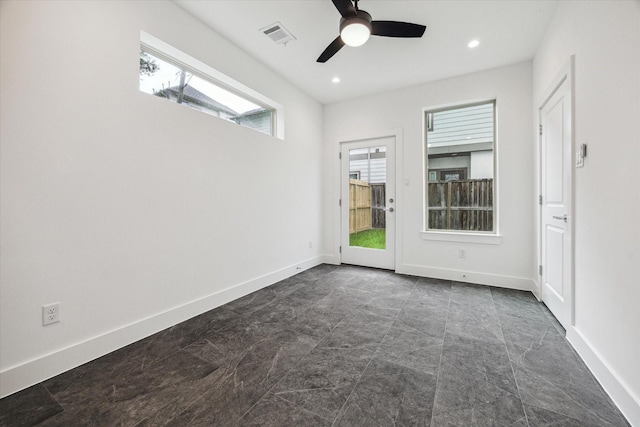 1609 Roy St, Houston, TX 77007 - spare room with ceiling fan and recessed lighting
