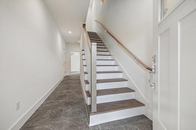 1609 Roy St, Houston, TX 77007 - stairway featuring recessed lighting and baseboards