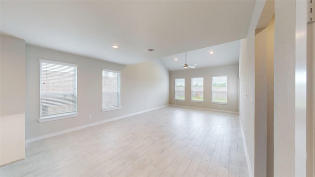 333 Spruce Oak Ln, Waller, TX 77484 - empty room with light wood finished floors, ceiling fan, and recessed lighting