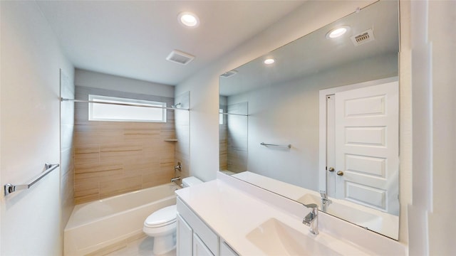 333 Spruce Oak Ln, Waller, TX 77484 - bathroom with vanity, shower / bathtub combination, and recessed lighting