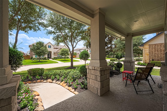 18806 Dove Creek Springs Trl, Cypress, TX 77433 - view of patio / terrace featuring a residential view