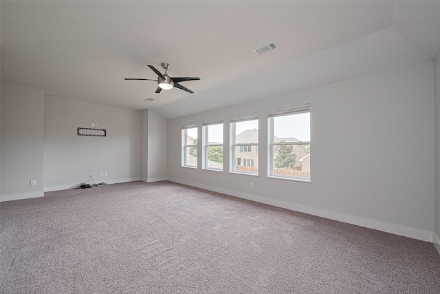 18806 Dove Creek Springs Trl, Cypress, TX 77433 - spare room featuring carpet, a ceiling fan, and vaulted ceiling