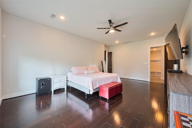 18806 Dove Creek Springs Trl, Cypress, TX 77433 - bedroom with wood finished floors, ceiling fan, and recessed lighting