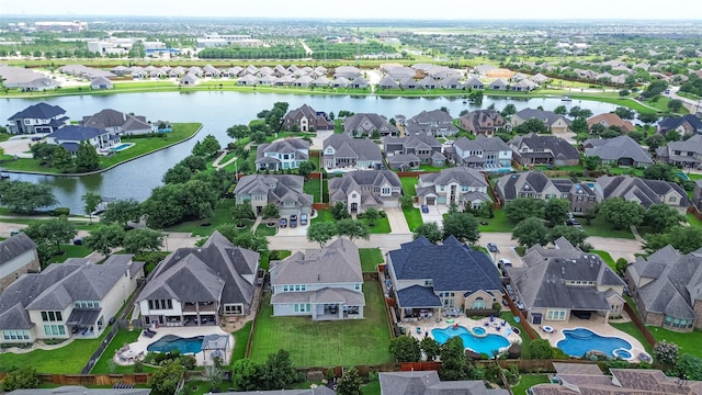 18806 Dove Creek Springs Trl, Cypress, TX 77433 - aerial view of residential area featuring a nearby body of water and a pool