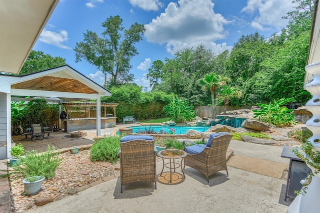 6103 Allentown Dr, Spring, TX 77389 - fenced backyard with a patio area and a gazebo
