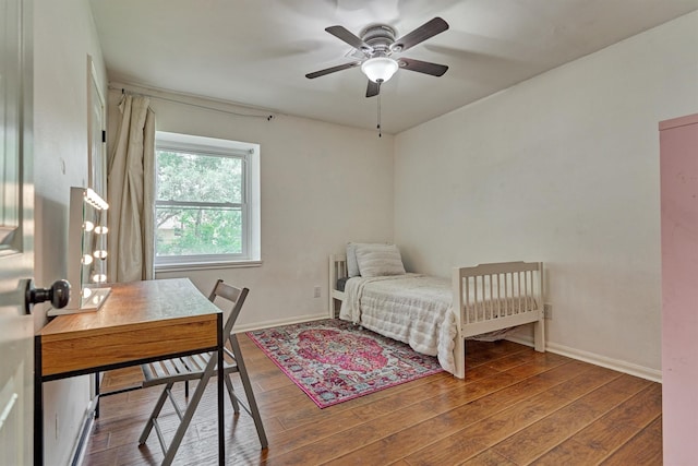 6103 Allentown Dr, Spring, TX 77389 - bedroom featuring wood finished floors and a ceiling fan