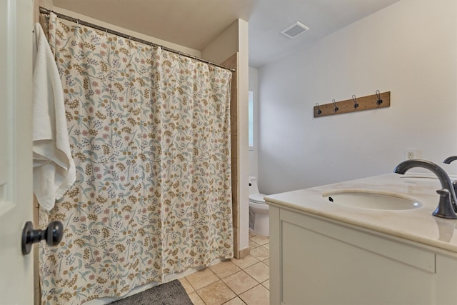 6103 Allentown Dr, Spring, TX 77389 - bathroom with tile patterned floors, vanity, and curtained shower