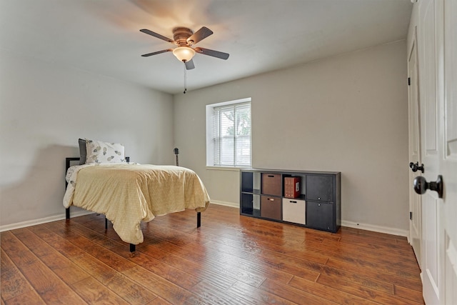6103 Allentown Dr, Spring, TX 77389 - bedroom featuring hardwood / wood-style floors and ceiling fan