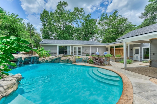 6103 Allentown Dr, Spring, TX 77389 - outdoor pool featuring french doors and a patio