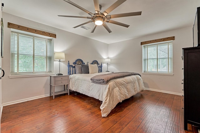 6103 Allentown Dr, Spring, TX 77389 - bedroom featuring hardwood / wood-style flooring and a ceiling fan