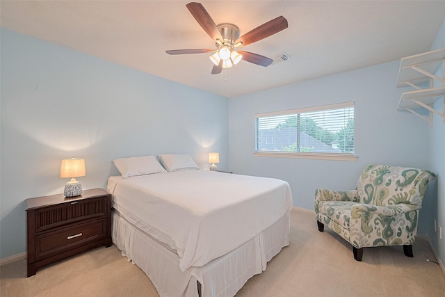8812 Snowy Owl Loop, Missouri City, TX 77459 - bedroom with light carpet and a ceiling fan