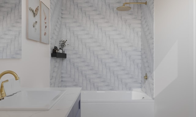 2428 Ella Blvd, Houston, TX 77008 - bathroom featuring vanity and shower / tub combination