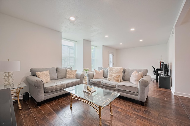 10174 Beekman Place Dr, Houston, TX 77043 - living area featuring recessed lighting and dark wood finished floors