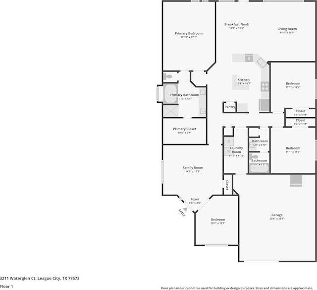 3211 Waterglen Ct, League City, TX 77573 - view of floor plan / room layout