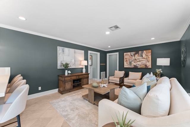 2119 Latexo Dr, Houston, TX 77018 - living room featuring recessed lighting and ornamental molding