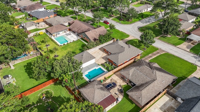 2119 Latexo Dr, Houston, TX 77018 - aerial view of residential area featuring a pool