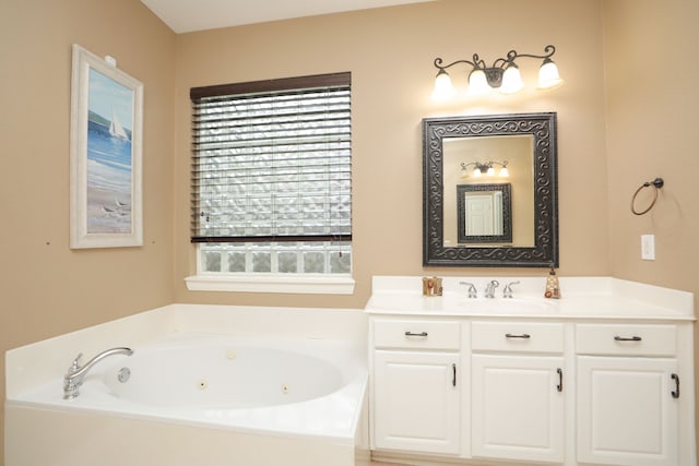 14310 Saint Pierre Ln, Cypress, TX 77429 - bathroom with a whirlpool tub and vanity