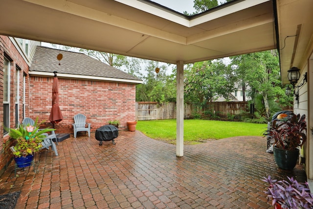 14310 Saint Pierre Ln, Cypress, TX 77429 - fenced backyard featuring a patio area