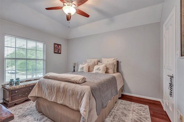 16407 Torry View Ter, Houston, TX 77095 - bedroom with wood finished floors, ceiling fan, and lofted ceiling