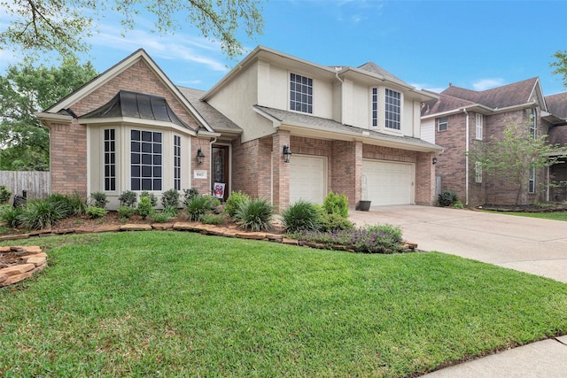 16407 Torry View Ter, Houston, TX 77095 - view of front facade with an attached garage, stucco siding, concrete driveway, brick siding, and roof with shingles