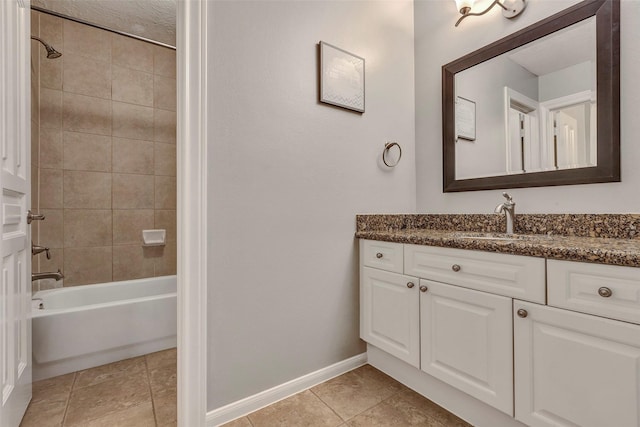 16407 Torry View Ter, Houston, TX 77095 - bathroom with vanity, washtub / shower combination, and tile patterned floors