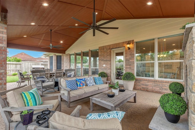 16407 Torry View Ter, Houston, TX 77095 - view of patio featuring an outdoor living space and ceiling fan