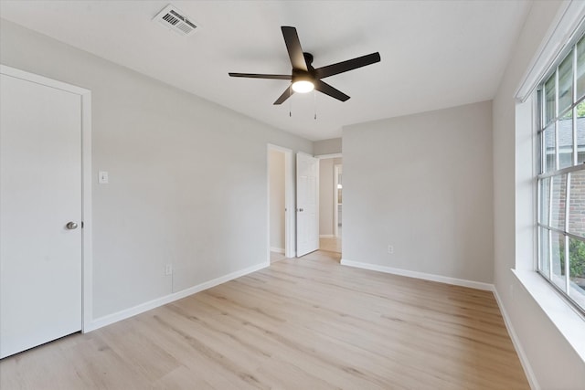 4519 Pineville Ln, Spring, TX 77388 - spare room featuring ceiling fan and light wood-style floors