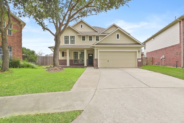 8207 Miramar Crest Ct, Tomball, TX 77375 - view of front of property featuring brick siding, concrete driveway, a garage, and roof with shingles