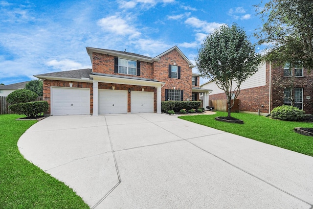 13710 Breezy Meadow Ct, Houston, TX 77044 - traditional home with brick siding, concrete driveway, and a garage