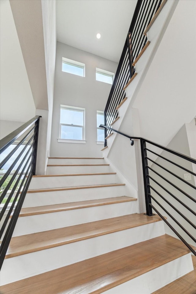 919 W 16th St Unit C, Houston, TX 77008 - stairs featuring recessed lighting