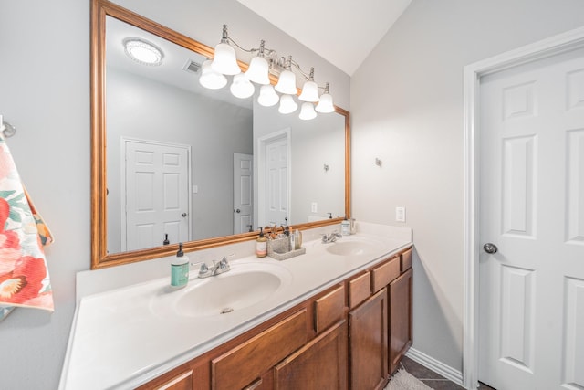18403 Sierra Falls Ct, Tomball, TX 77377 - full bath with double vanity and lofted ceiling