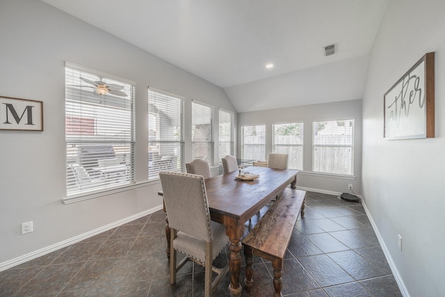 18403 Sierra Falls Ct, Tomball, TX 77377 - dining room with baseboards and vaulted ceiling