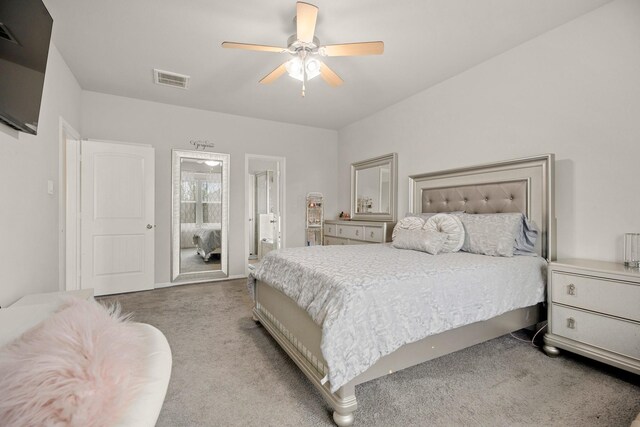 4738 Alluvial Cir, Alvin, TX 77511 - bedroom featuring carpet, a ceiling fan, and ensuite bath