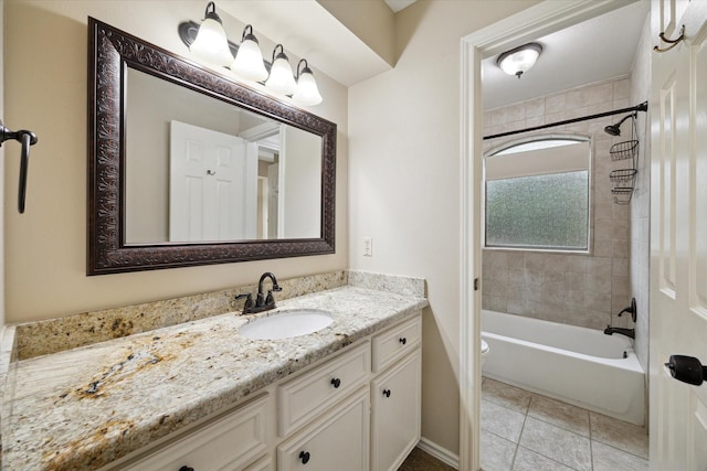 13307 Oddom Ct, Cypress, TX 77429 - bathroom featuring vanity,  shower combination, and tile patterned flooring