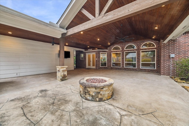 13307 Oddom Ct, Cypress, TX 77429 - view of patio featuring a fire pit