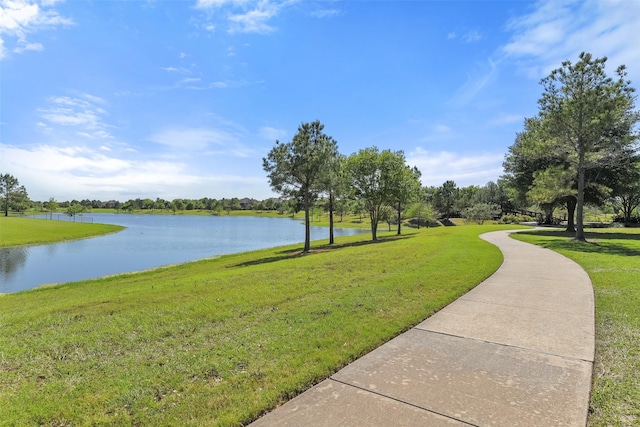 12106 Coldwater Cove Ln, Cypress, TX 77433 - view of community featuring a yard and a water view